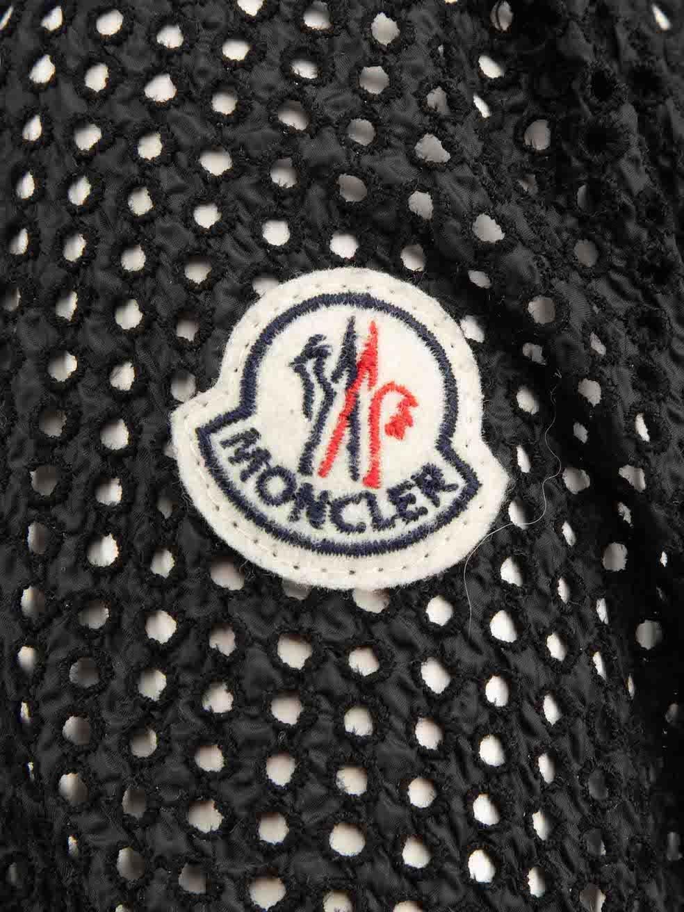 Women's Moncler Black Mesh Hatsue Track Jacket Size S For Sale
