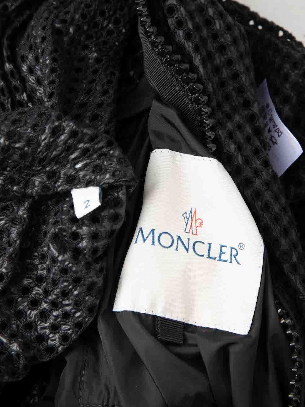 Moncler Black Mesh Hatsue Track Jacket Size S For Sale 2