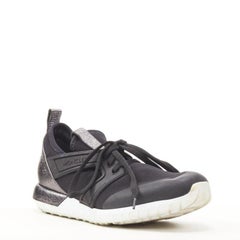 MONCLER black neoprene plastic caged metallic leather heel sports sneaker EU37