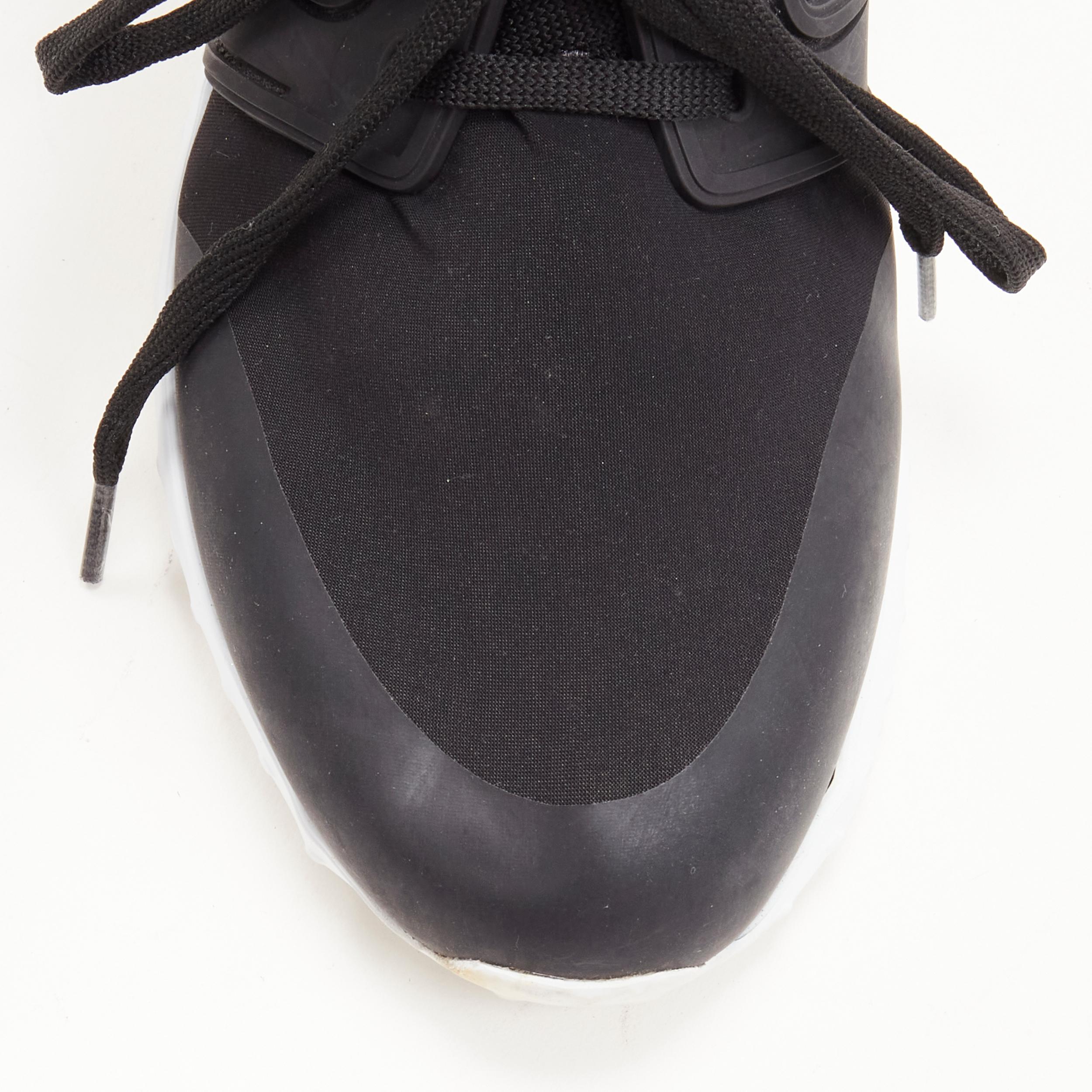 MONCLER black neoprene plastic caged metallic leather heel sports sneaker EU37 In Good Condition In Hong Kong, NT