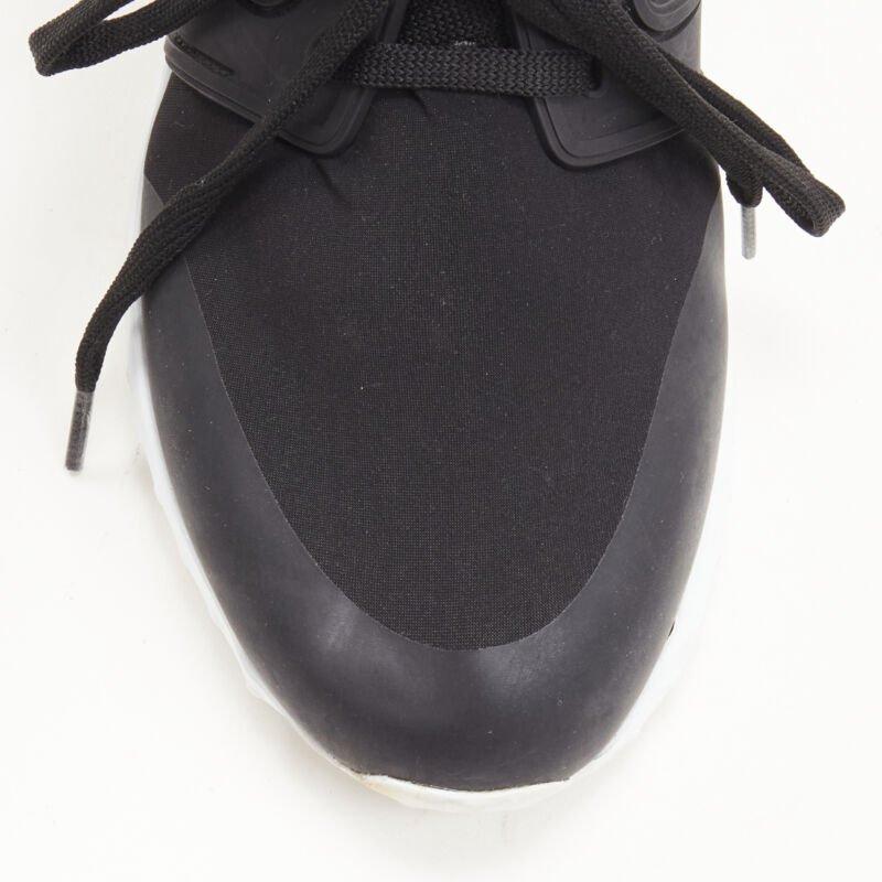 Women's MONCLER black neoprene plastic caged metallic leather heel sports sneaker EU37 For Sale