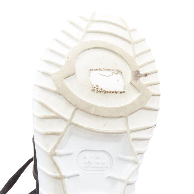 MONCLER black neoprene plastic caged metallic leather heel sports sneaker EU37 For Sale 4