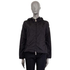 MONCLER black nylon BELTED WINDBREAKER Jacket 2 S