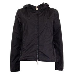 MONCLER black nylon BELTED WINDBREAKER Jacket 2 S