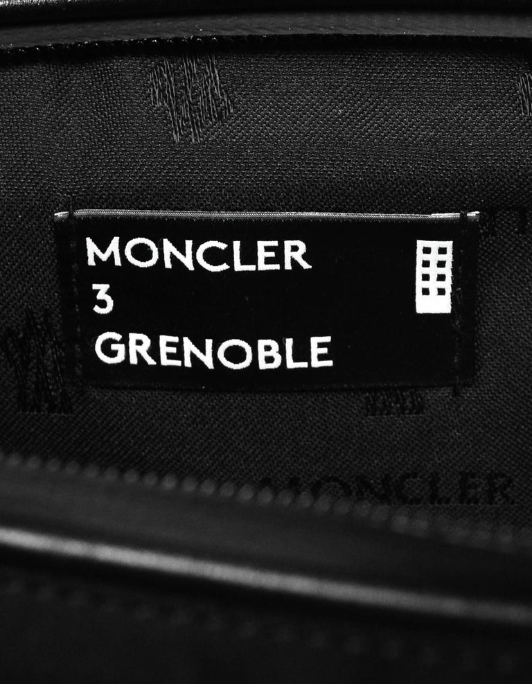 Moncler Black Nylon Leather Unisex Front Pocket Waist Pouch Belt Bag