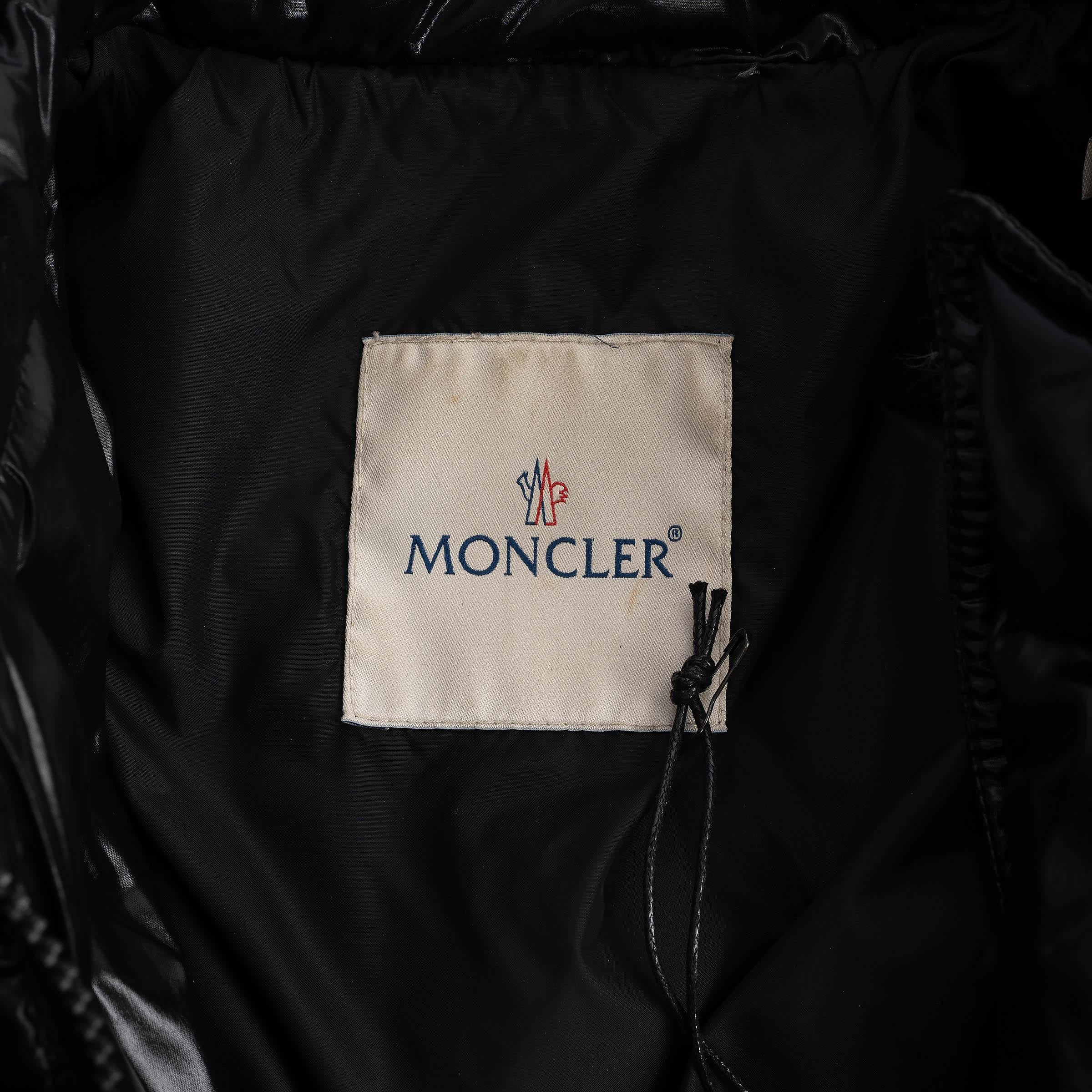 MONCLER black nylon MAIL BELTED PUFFER Coat Jacket 0 XS For Sale 2