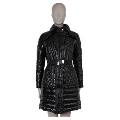 Moncler nero in nylon MAIL BELTED PUFFER Cappotto Giacca 0 XS