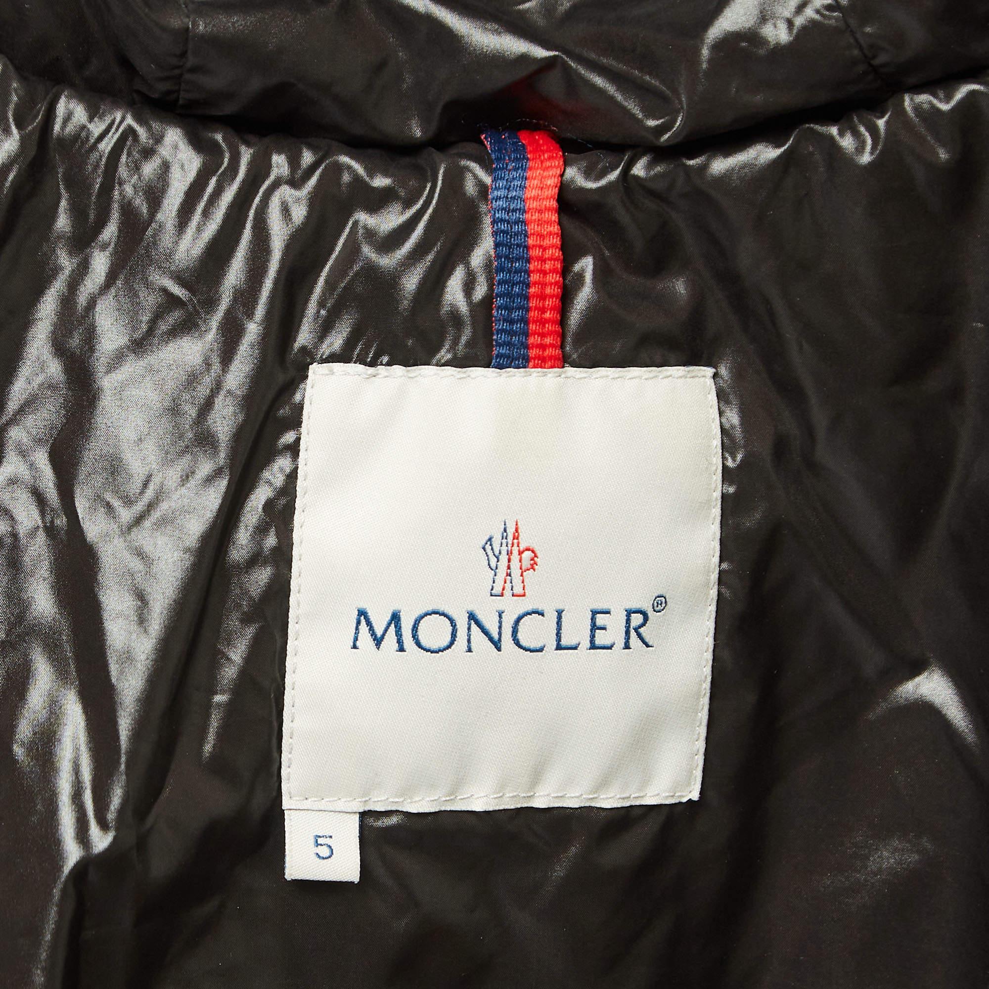 Women's Moncler Black Nylon Quilted Puffer Jacket 2XL For Sale