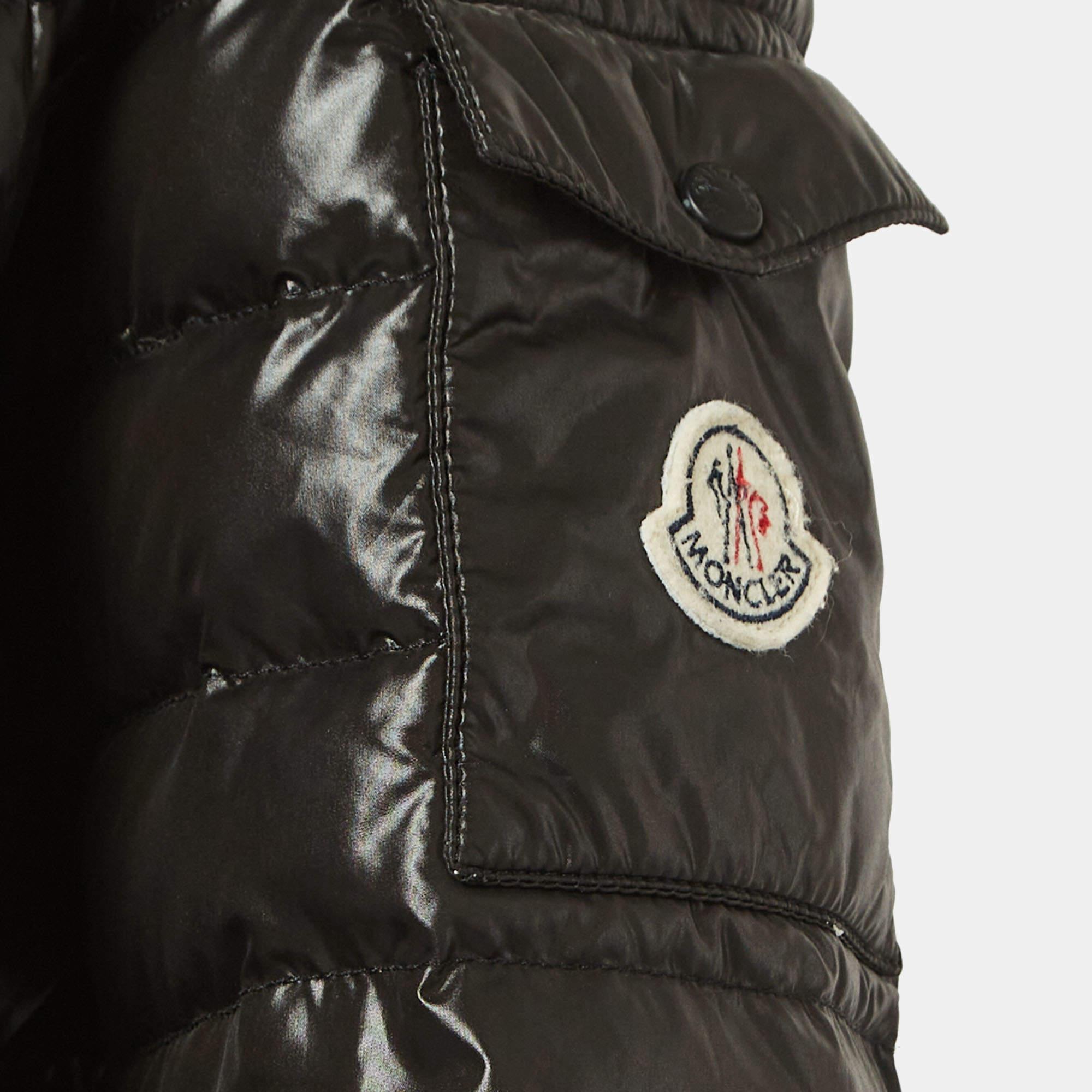 Moncler Black Nylon Quilted Puffer Jacket 2XL For Sale 3