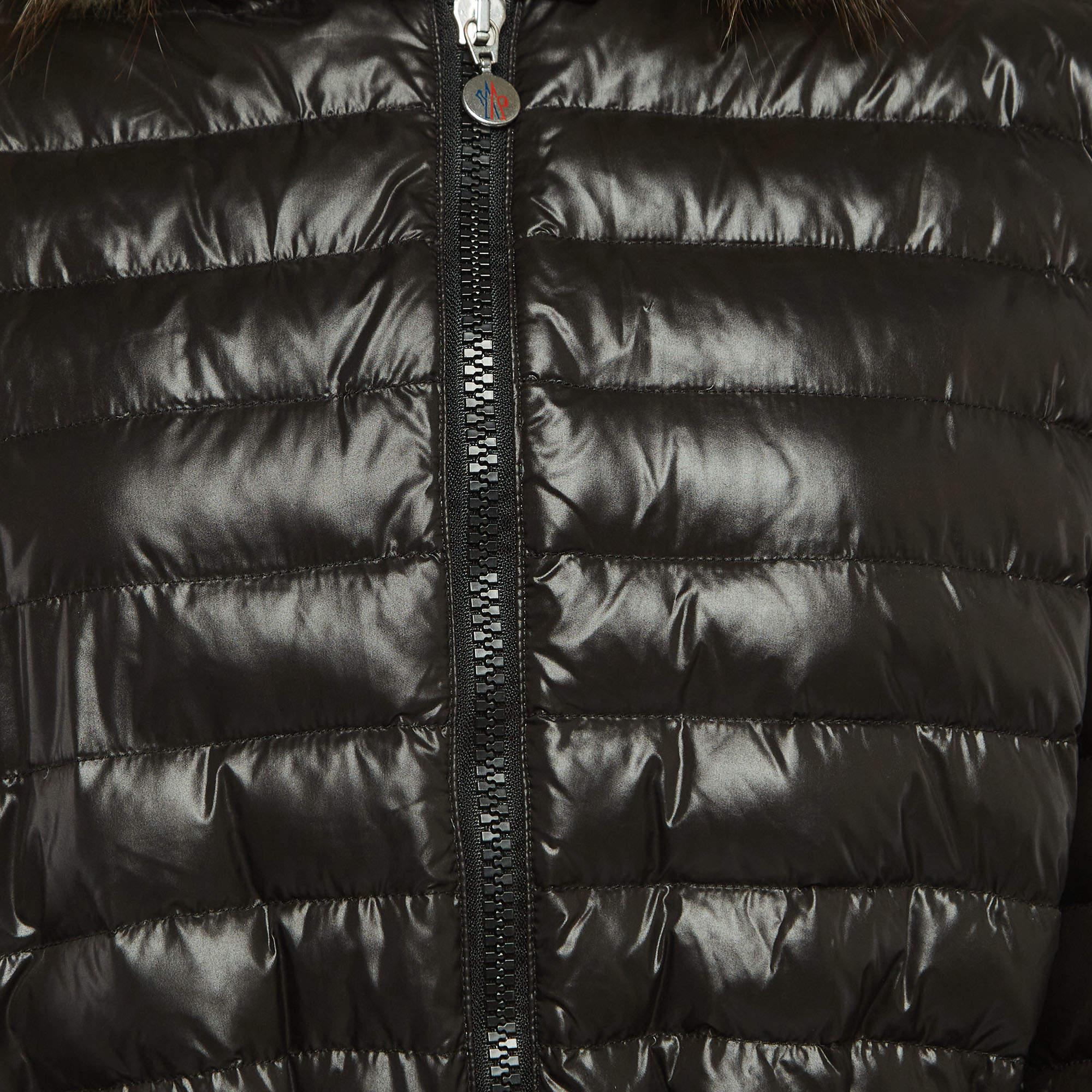 Moncler Black Nylon Quilted Puffer Jacket 2XL For Sale 4