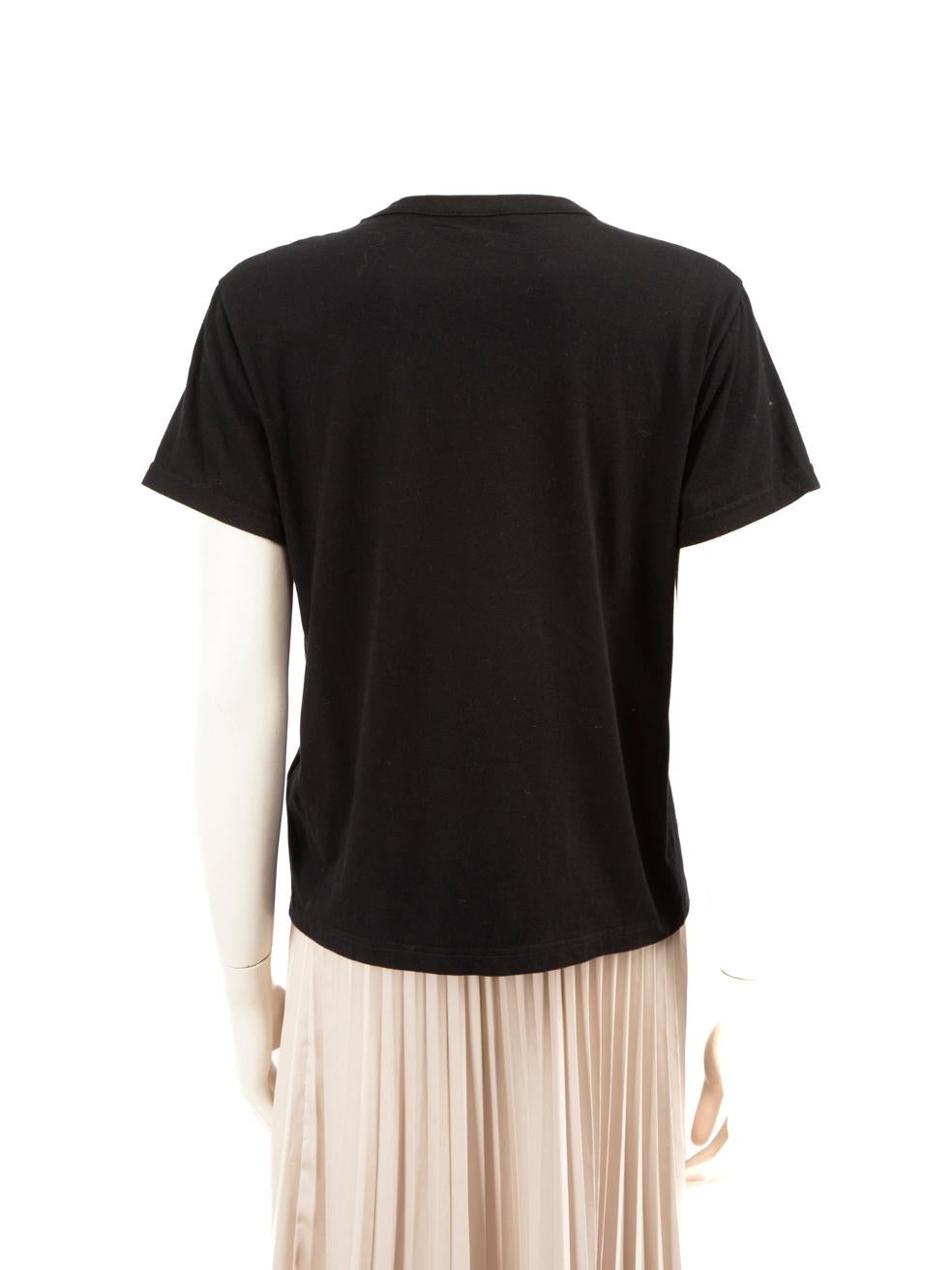 Moncler Black Pierced Logo T-Shirt Size XS In Good Condition For Sale In London, GB