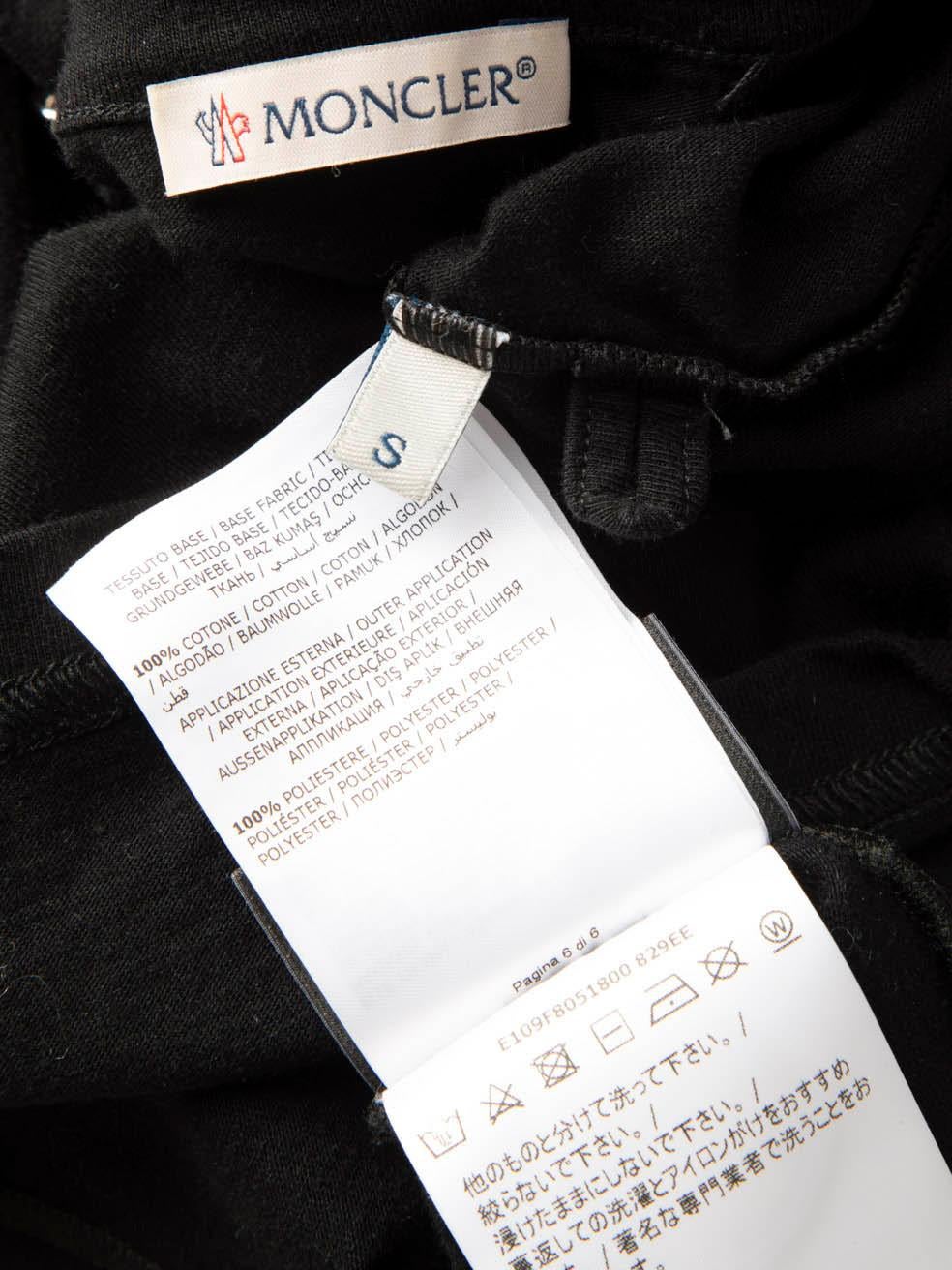 Moncler Black Pierced Logo T-Shirt Size XS For Sale 1