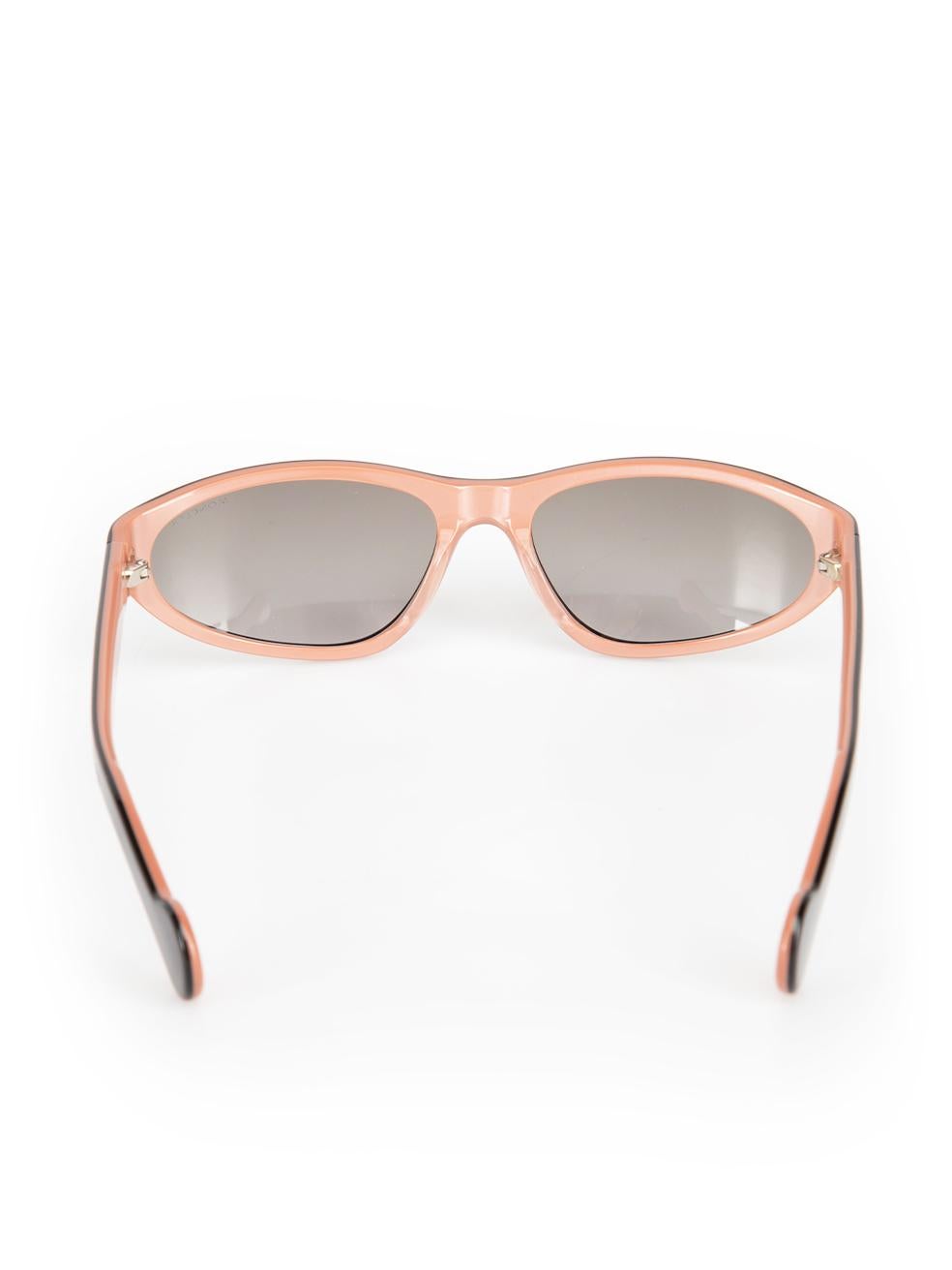 Moncler Black & Pink Oval Gradient Sunglasses In New Condition For Sale In London, GB