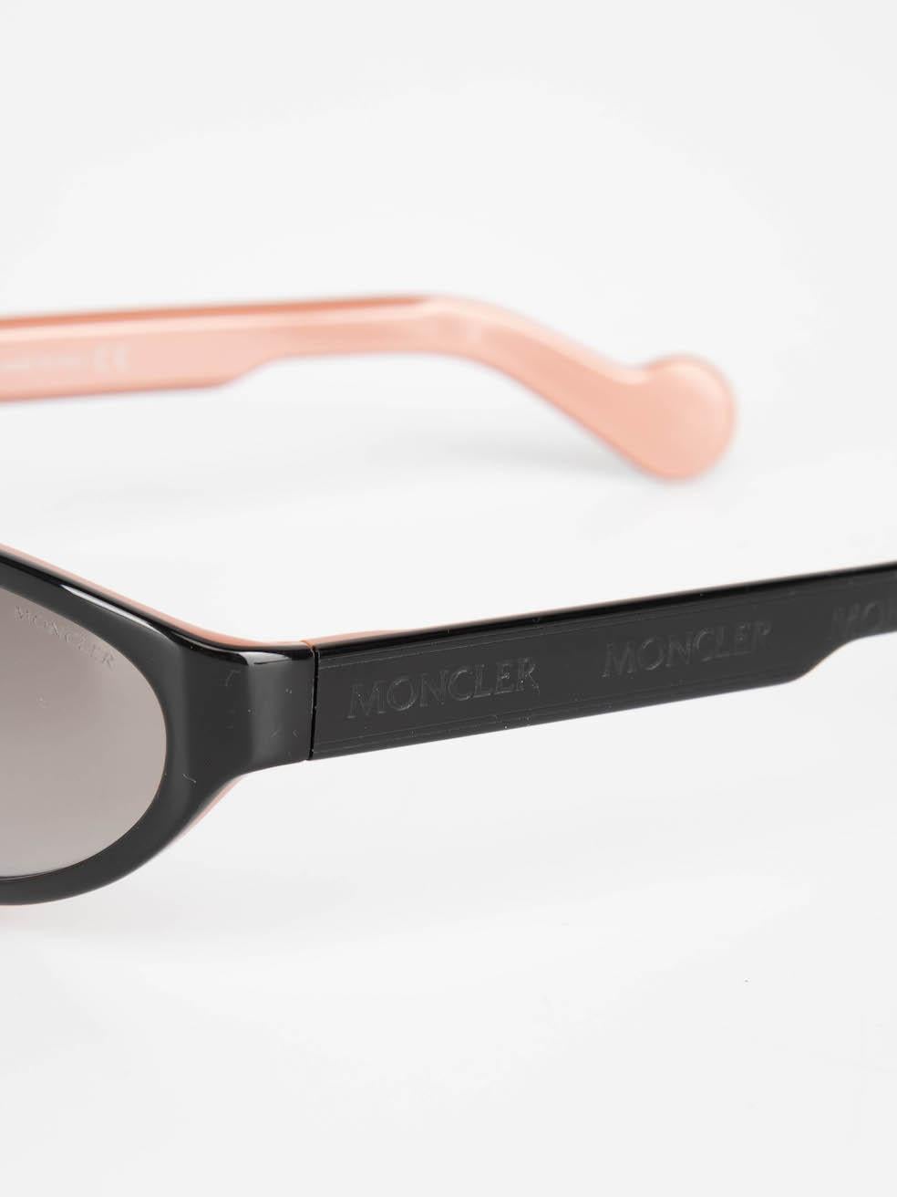 Moncler Black & Pink Oval Gradient Sunglasses For Sale 1