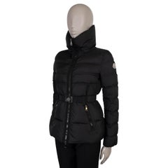 MONCLER black polyamide 2019 ALOUETTE BELTED DOWN Jacket 1 S