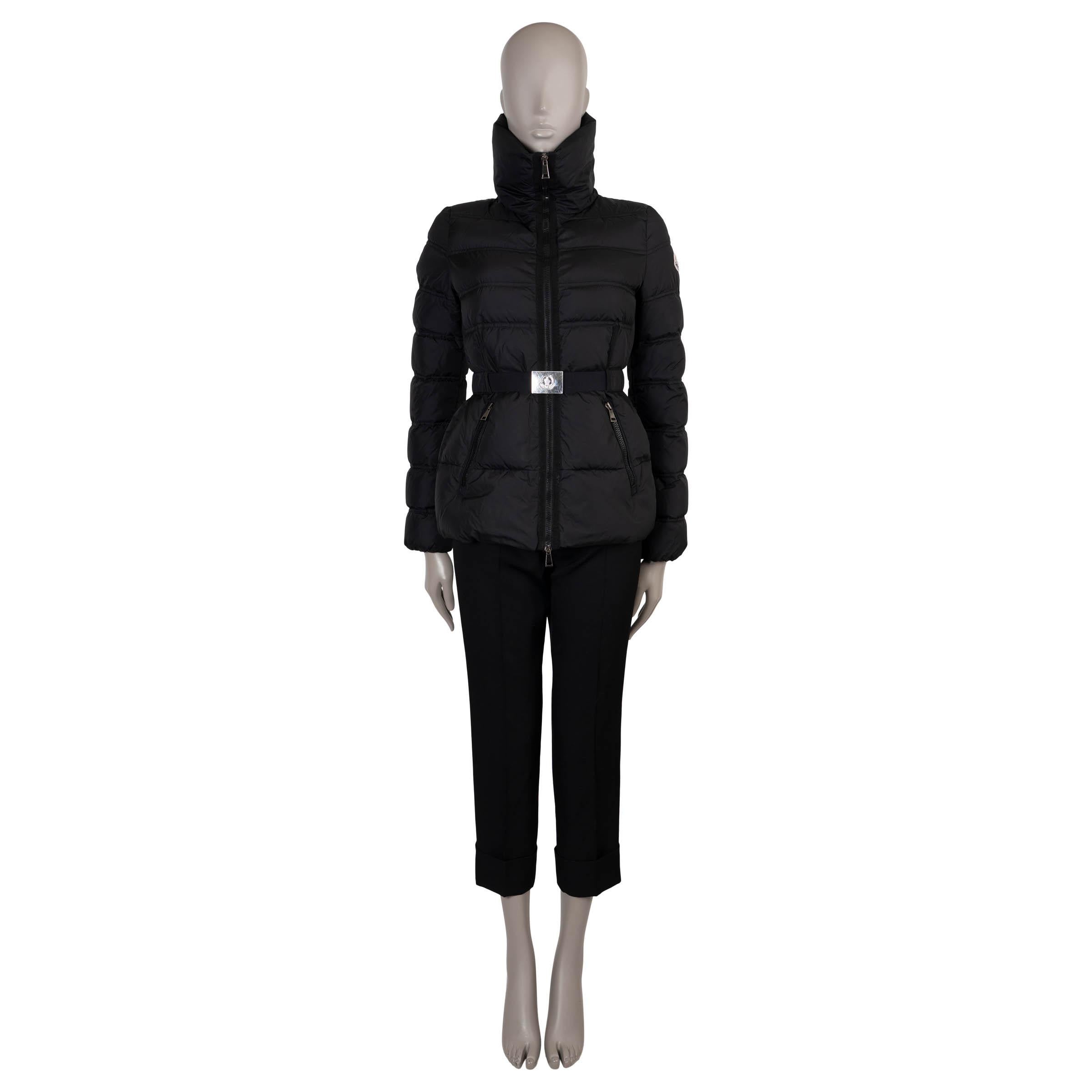 MONCLER black polyamide 2019 ALOUETTE BELTED DOWN Jacket 1 S For