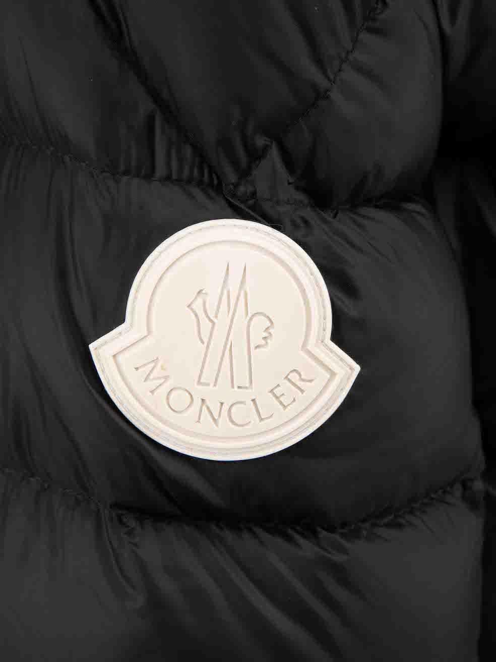 Women's Moncler Black Puffer Quilted Down Jacket Size L For Sale