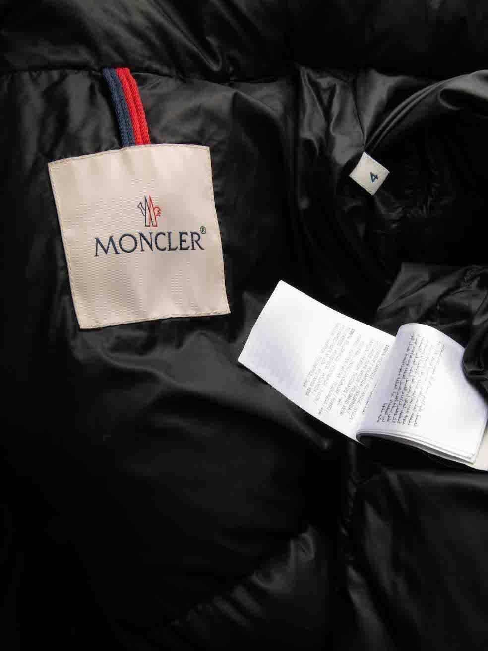 Moncler Black Puffer Quilted Down Jacket Size L For Sale 2