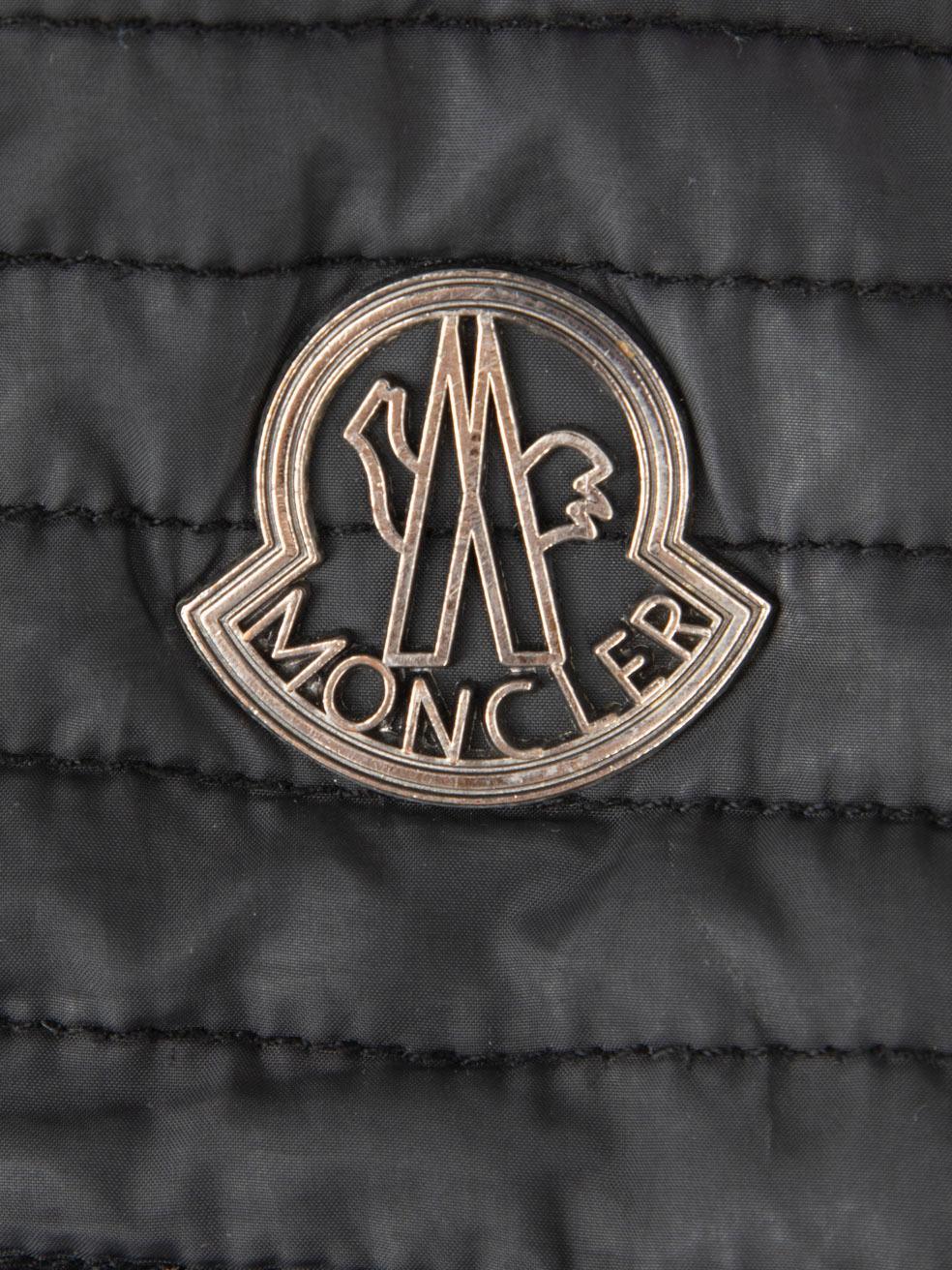 Women's Moncler Black Quilted Biker Fur Hood Jacket Size S For Sale