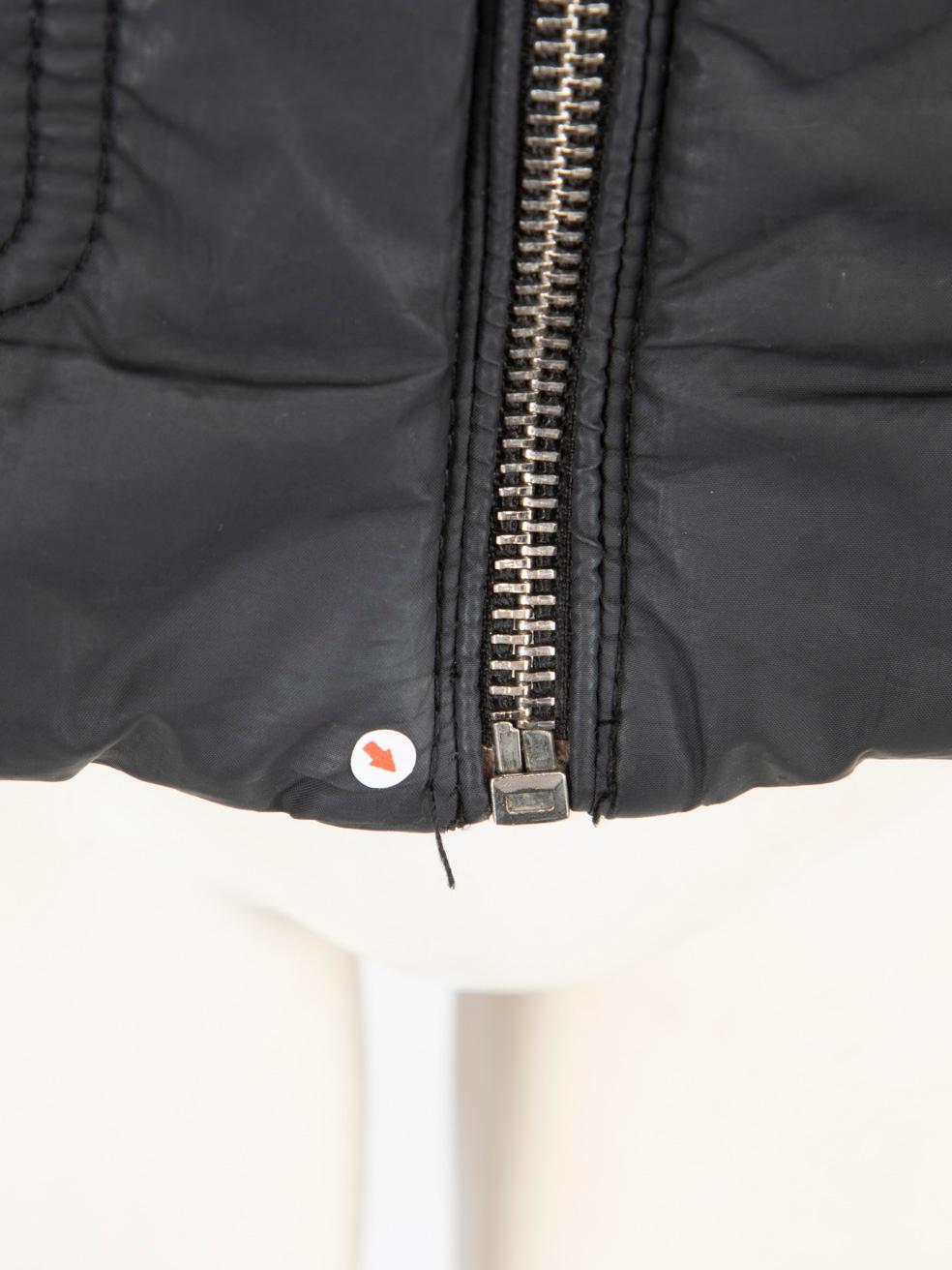 Moncler Black Quilted Biker Fur Hood Jacket Size S For Sale 1