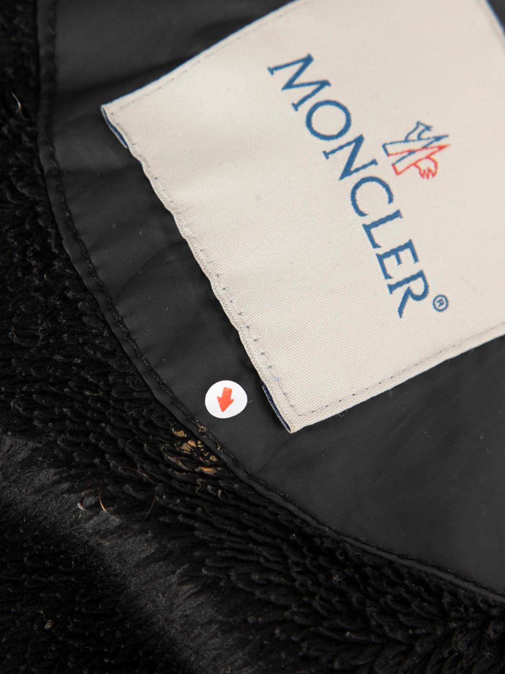 Moncler Black Quilted Biker Fur Hood Jacket Size S For Sale 5