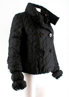 Moncler black quilted-down coat Size 1