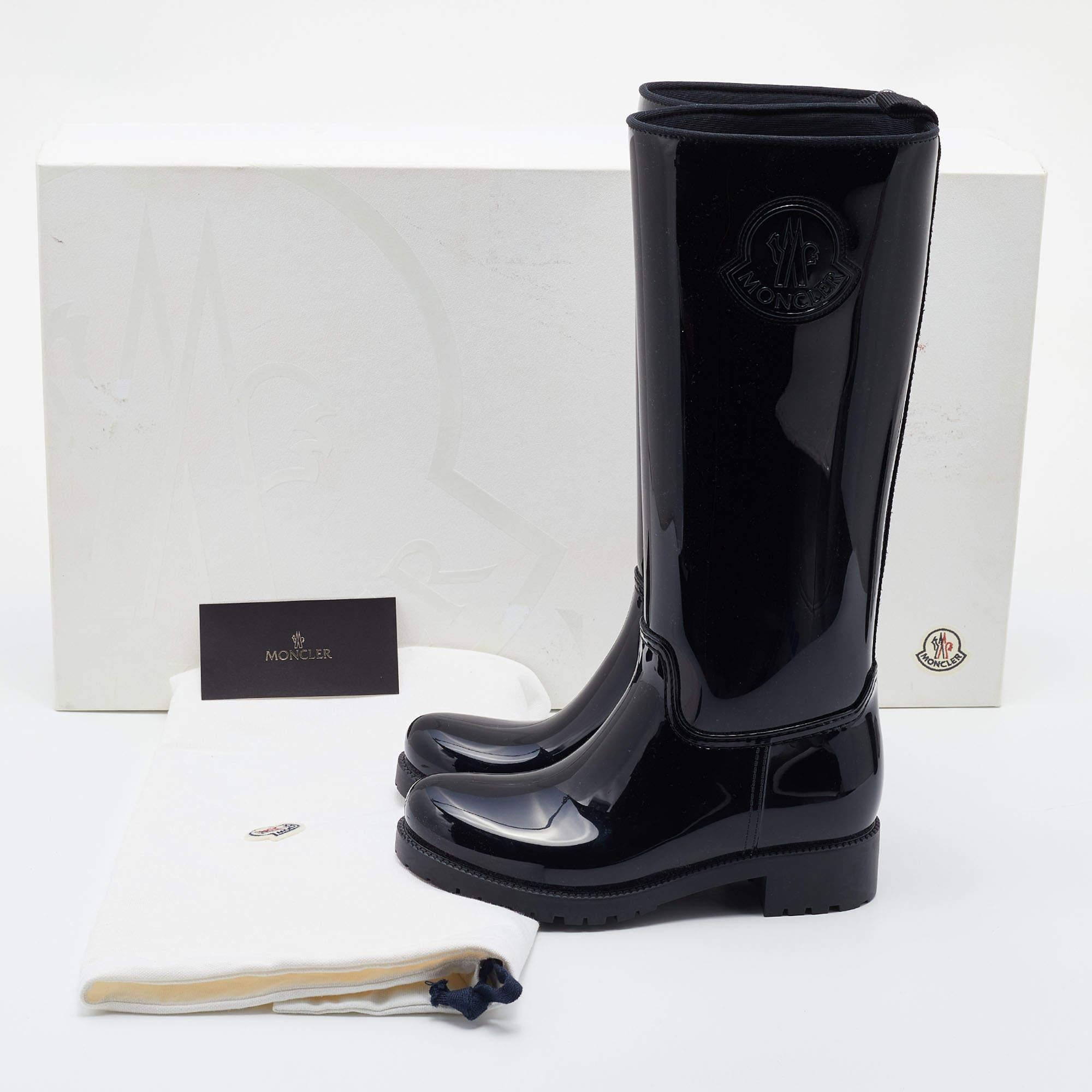Moncler Black Rubber Ginger Rain Boots Size 36 4