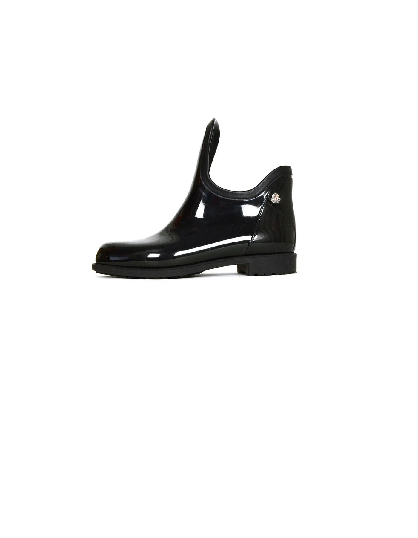 Moncler Black Rubber Rain Boots with Detachable Quilted Down sz 36 7