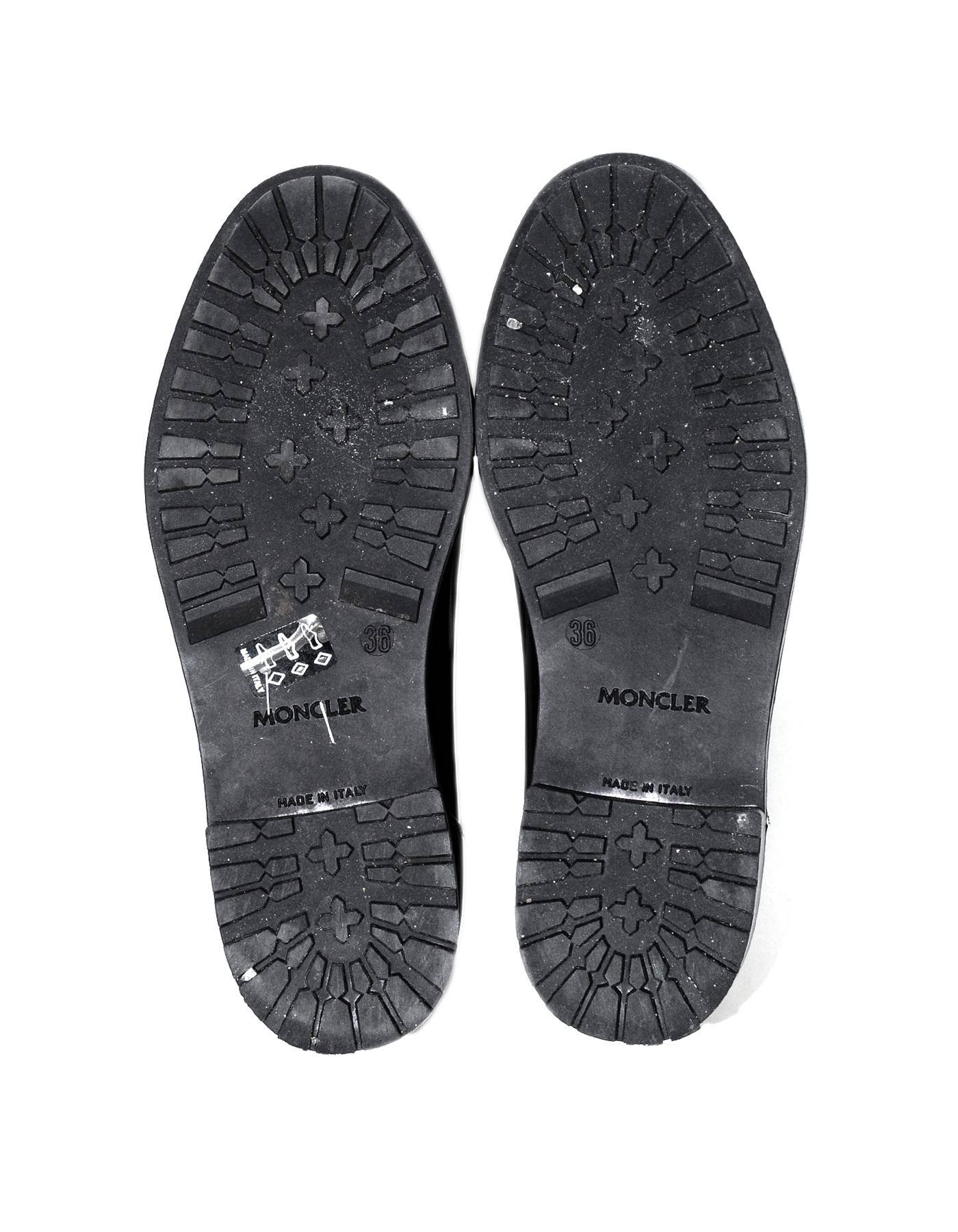 Moncler Black Rubber Rain Boots with Detachable Quilted Down sz 36 1