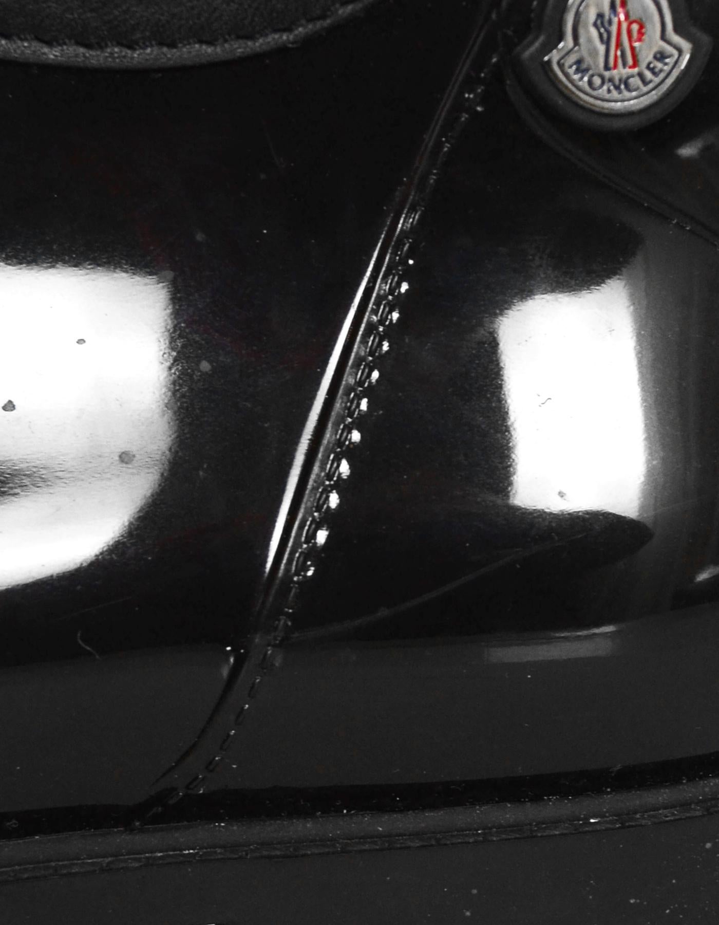 Moncler Black Rubber Rain Boots with Detachable Quilted Down sz 36 2