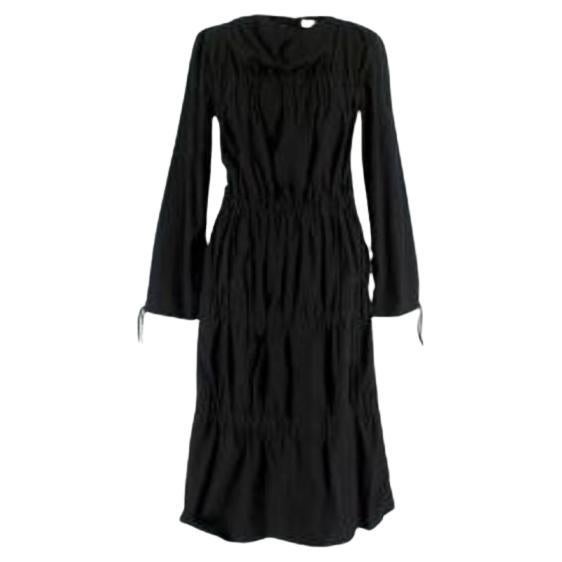 Moncler Black Ruched Belt Dress For Sale