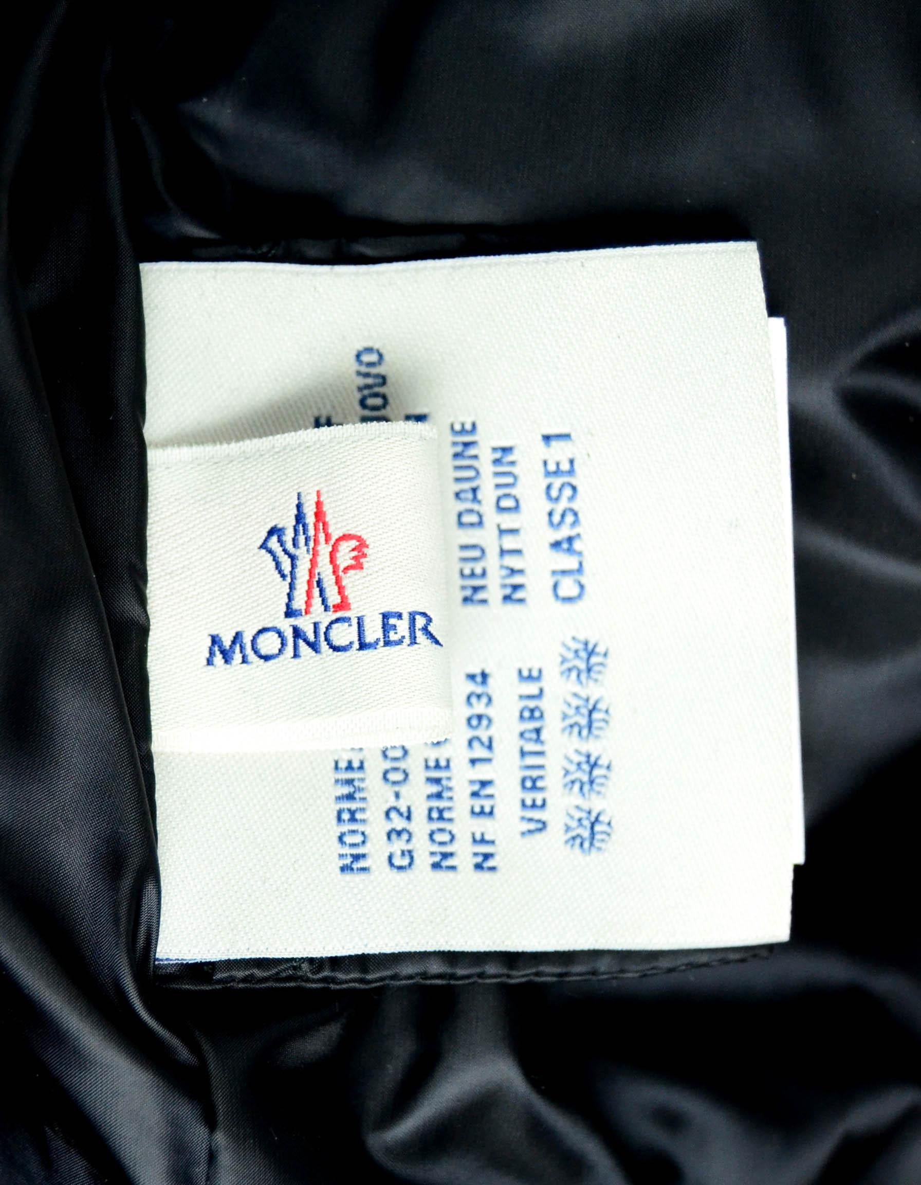 Moncler Black Serica Down Puffer Jacket sz 2/ Medium In Excellent Condition In New York, NY