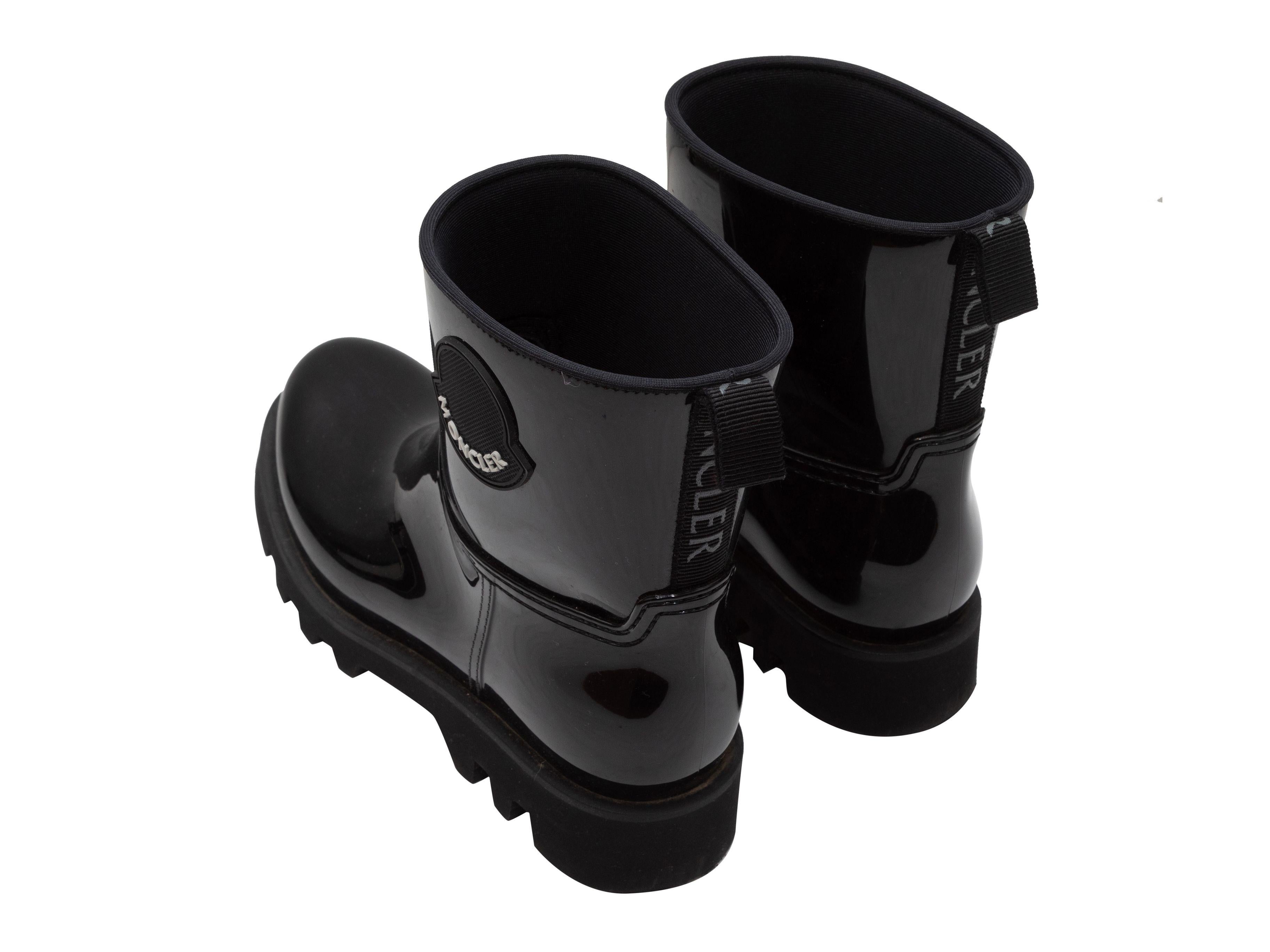  Moncler - Bottes de pluie courtes en caoutchouc noir Pour femmes 