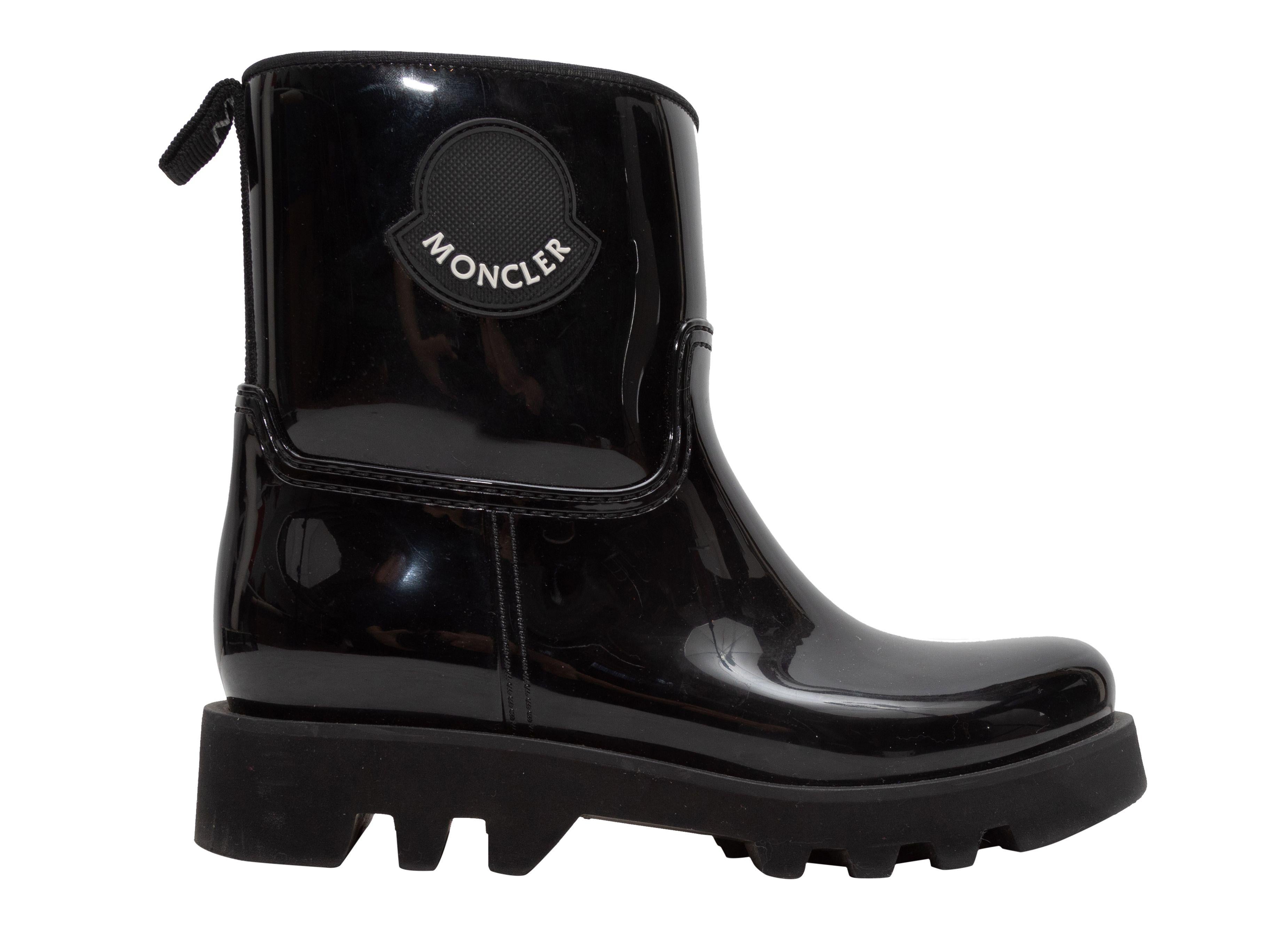 Moncler Black Short Rubber Rain Boots 2