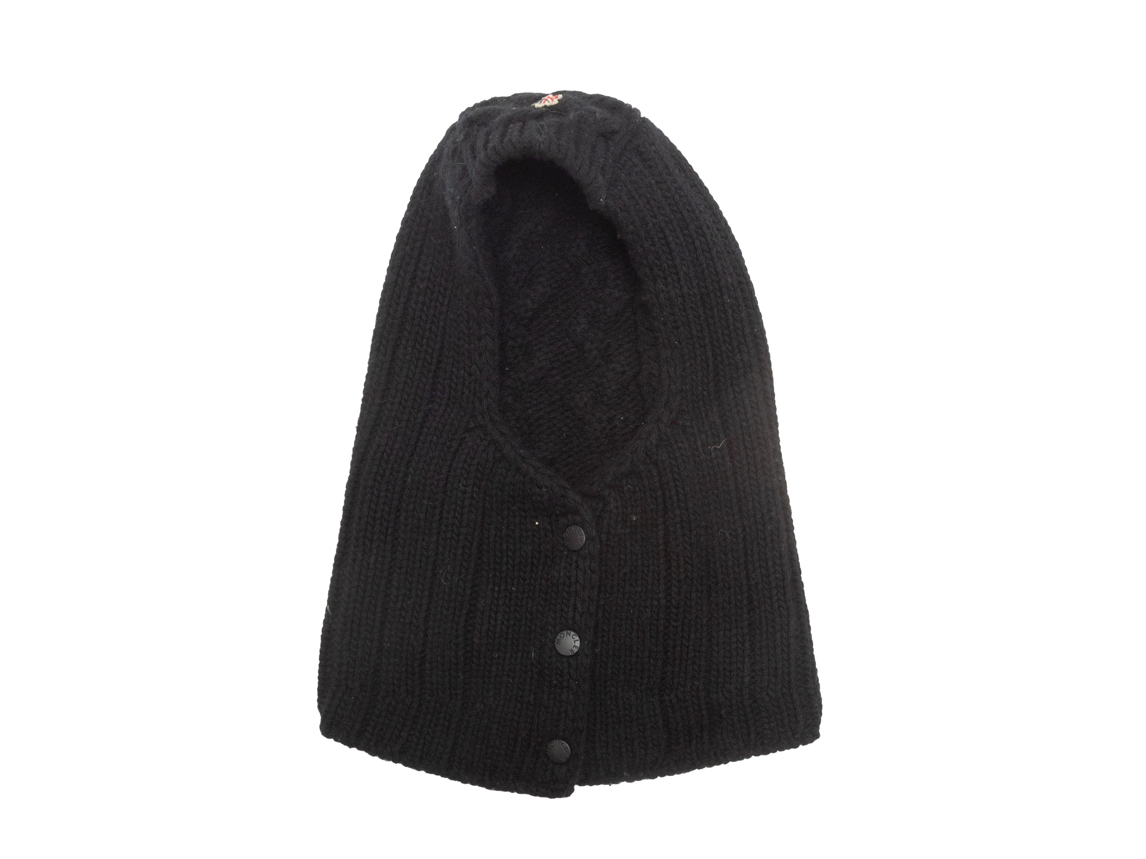 Moncler Black Virgin Wool Balaclava In Good Condition In New York, NY