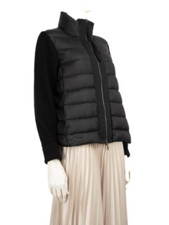 Moncler Black Wool Puffer Panelled Cardigan Size XL