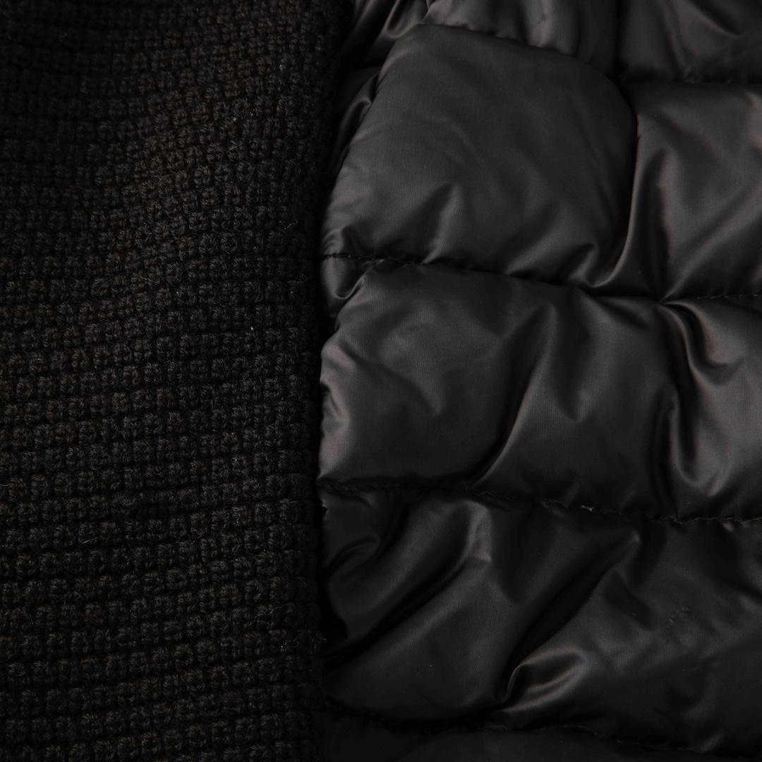 Women's Moncler Black Wool Puffer Panelled Cardigan Size XL