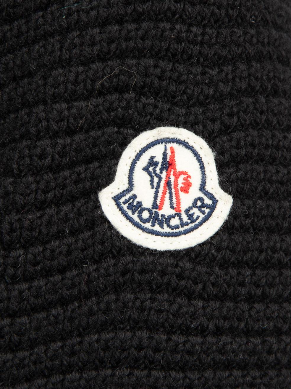 Moncler Black Wool Puffer Panelled Cardigan Size XL 1