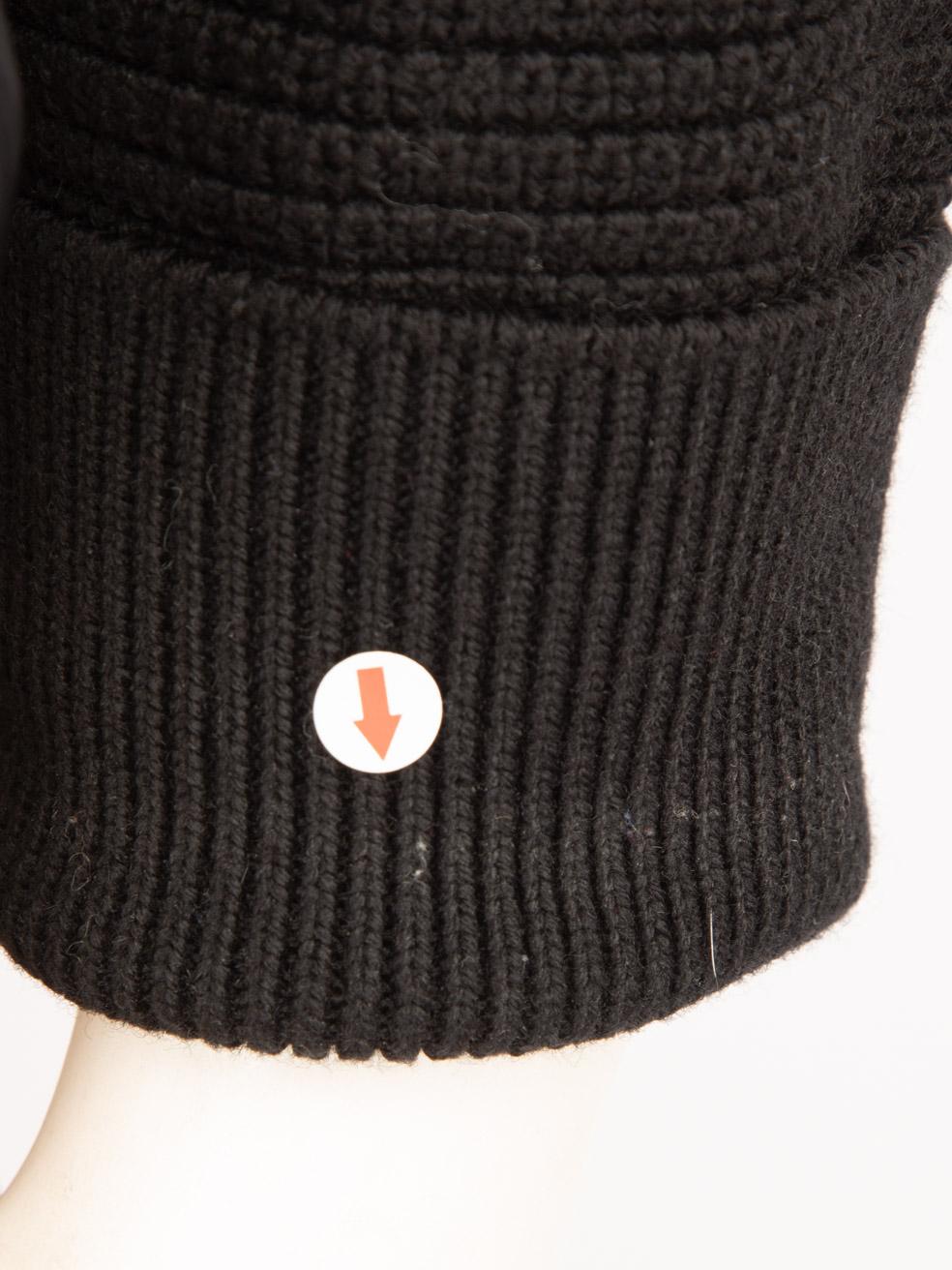 Moncler Black Wool Puffer Panelled Cardigan Size XL 2