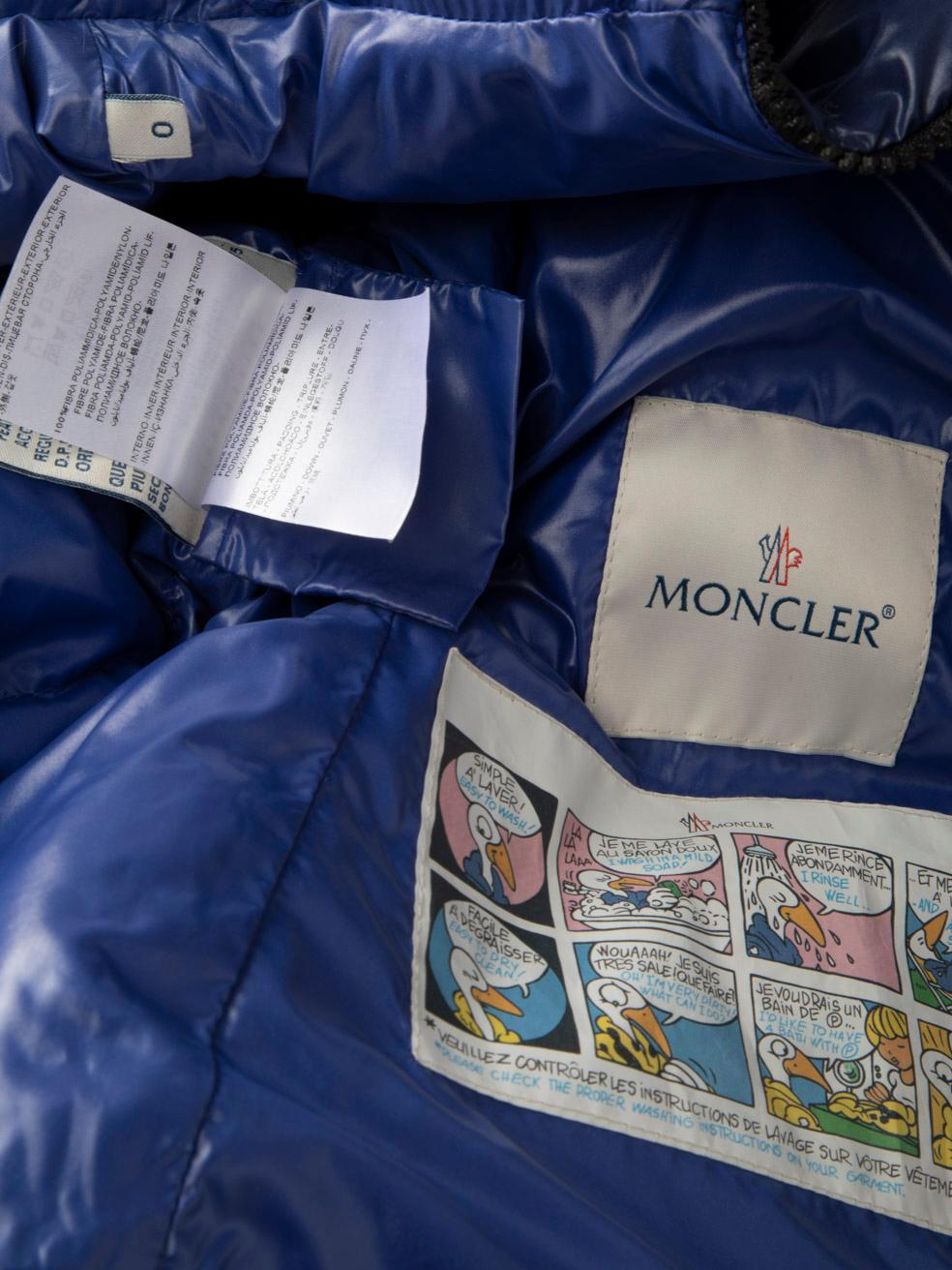 Moncler Blue Bady Hooded Down Jacket Size L For Sale 4