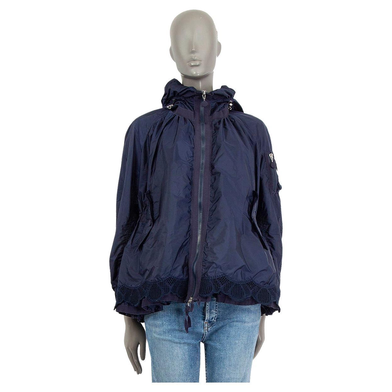 MONCLER blue BRODERIE ANGLAISE Windbreaker Jacket 2 M
