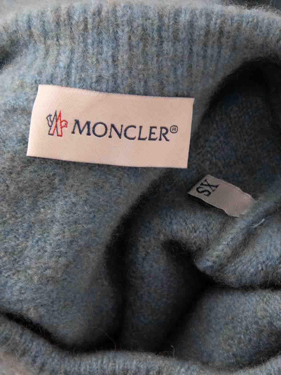 Women's Moncler Blue Logo Print Jumper Size L For Sale