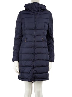 Moncler Blue Padded Mid-Length Down Coat Size XS