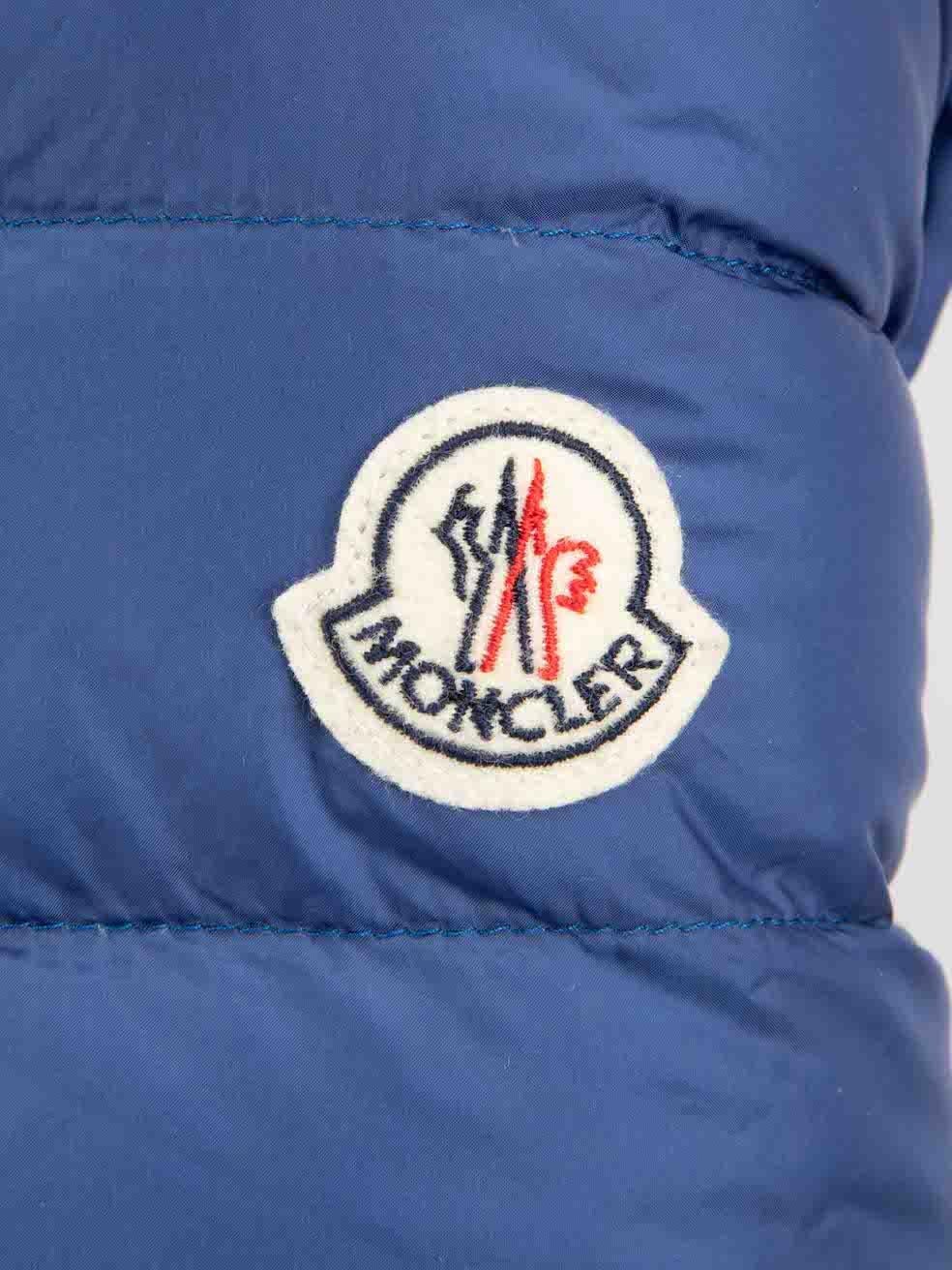 Women's Moncler Blue Seoul Longue Saison Down Jacket Size M For Sale