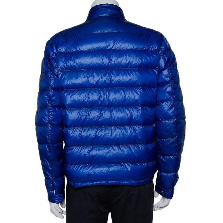 Moncler Blue Synthetic Quilted Acorus Jacket XXL at 1stDibs