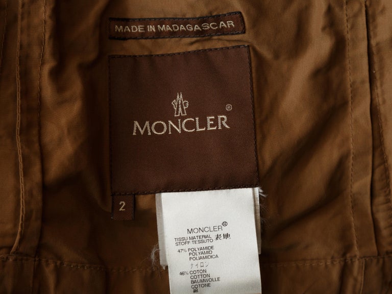 Moncler Brown Lightweight Jacket For Sale at 1stDibs