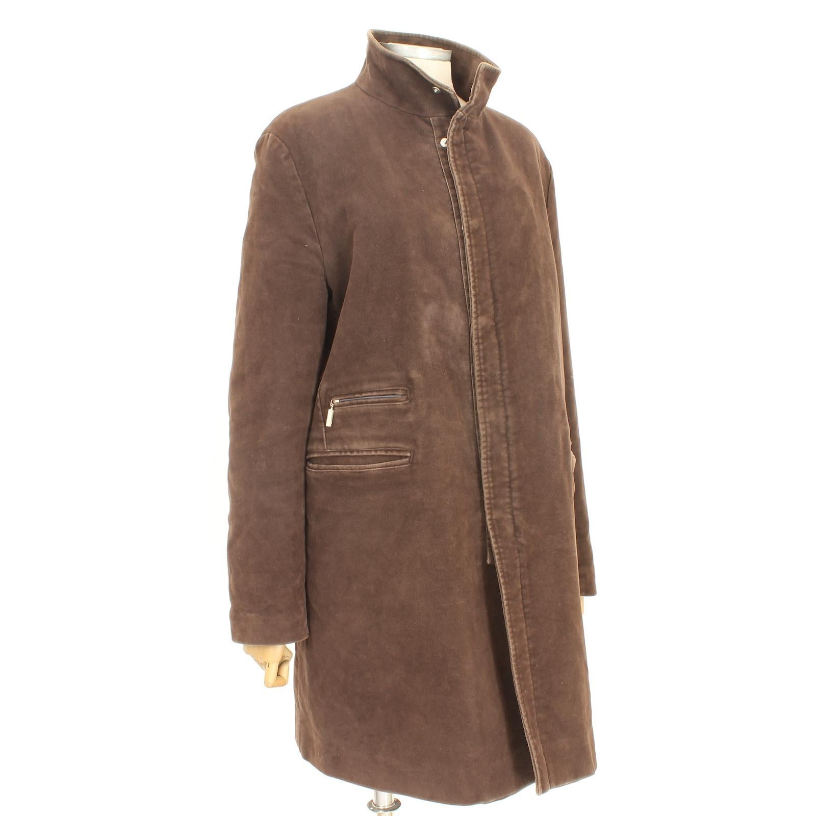 Women's Moncler Brown Long Goose Down Coat 2000s For Sale