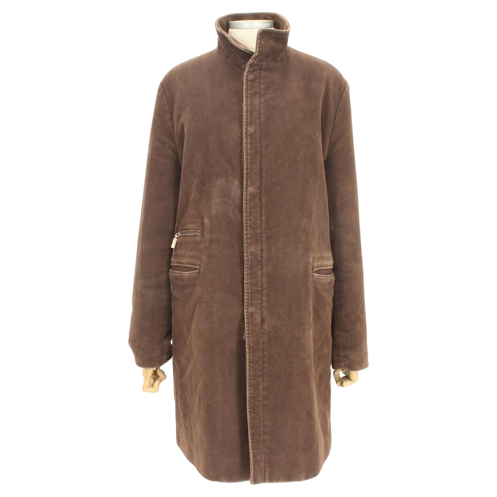 Moncler Brown Long Goose Down Coat 2000s For Sale