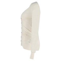 Cardigan Moncler con bottoni in lana color crema