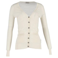 Cardigan Moncler con bottoni in lana color crema